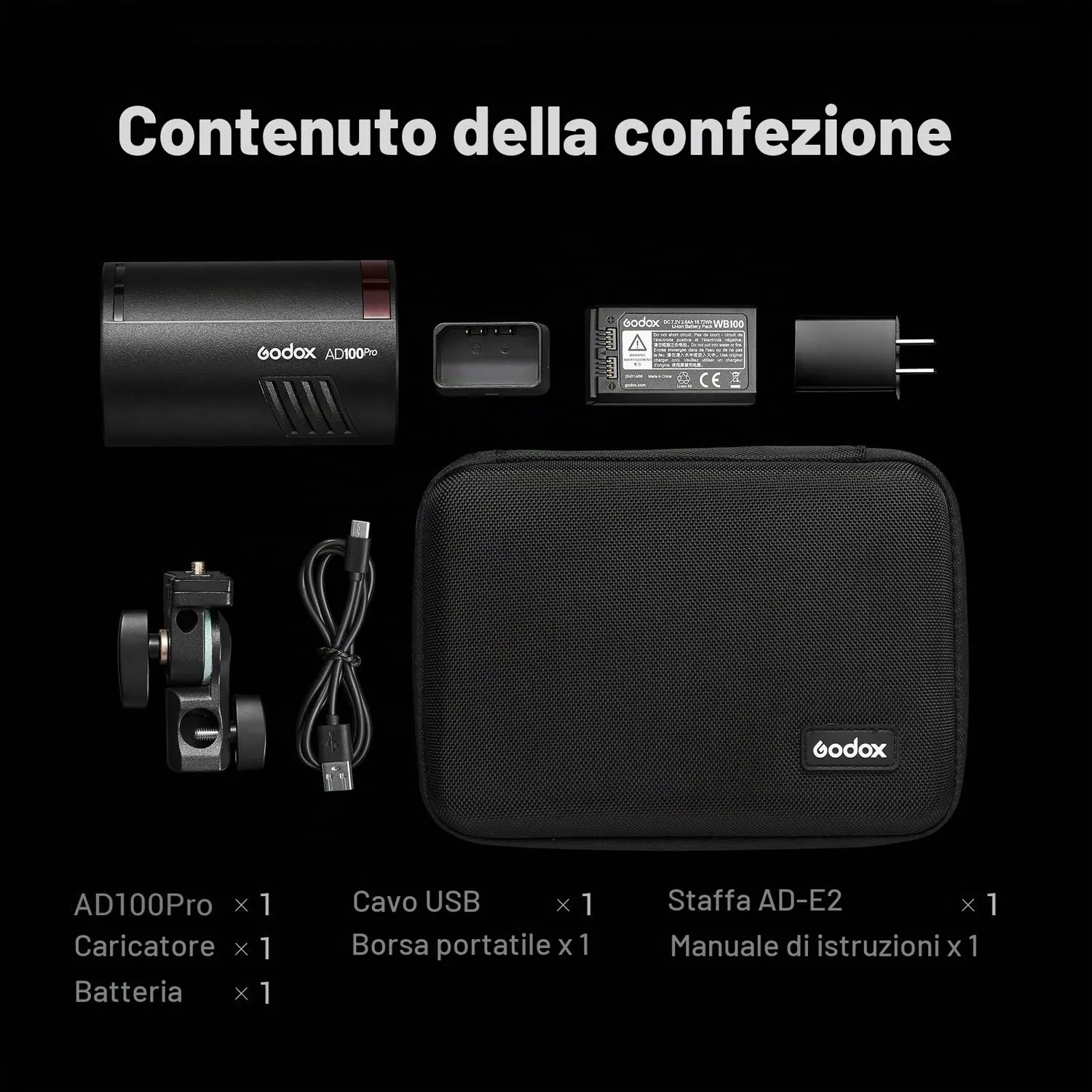 Godox AD100Pro Flash Studio Tascabile 100Ws TTL