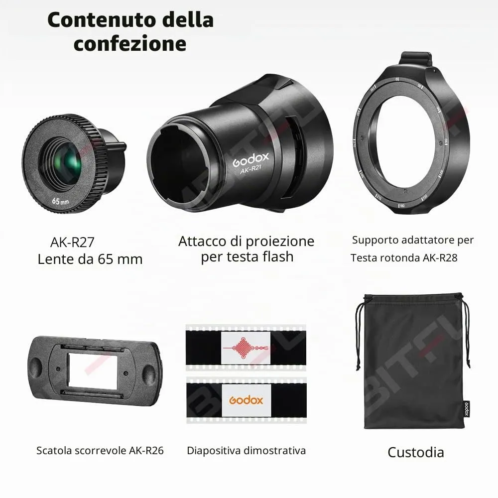 Godox AK-R21 Proiettore Ottico Flash con Obiettivo 65mm