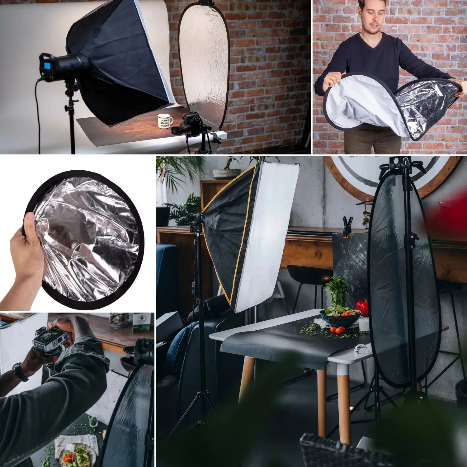 Lens-Aid riflettore pieghevole 2in1 60x90 cm