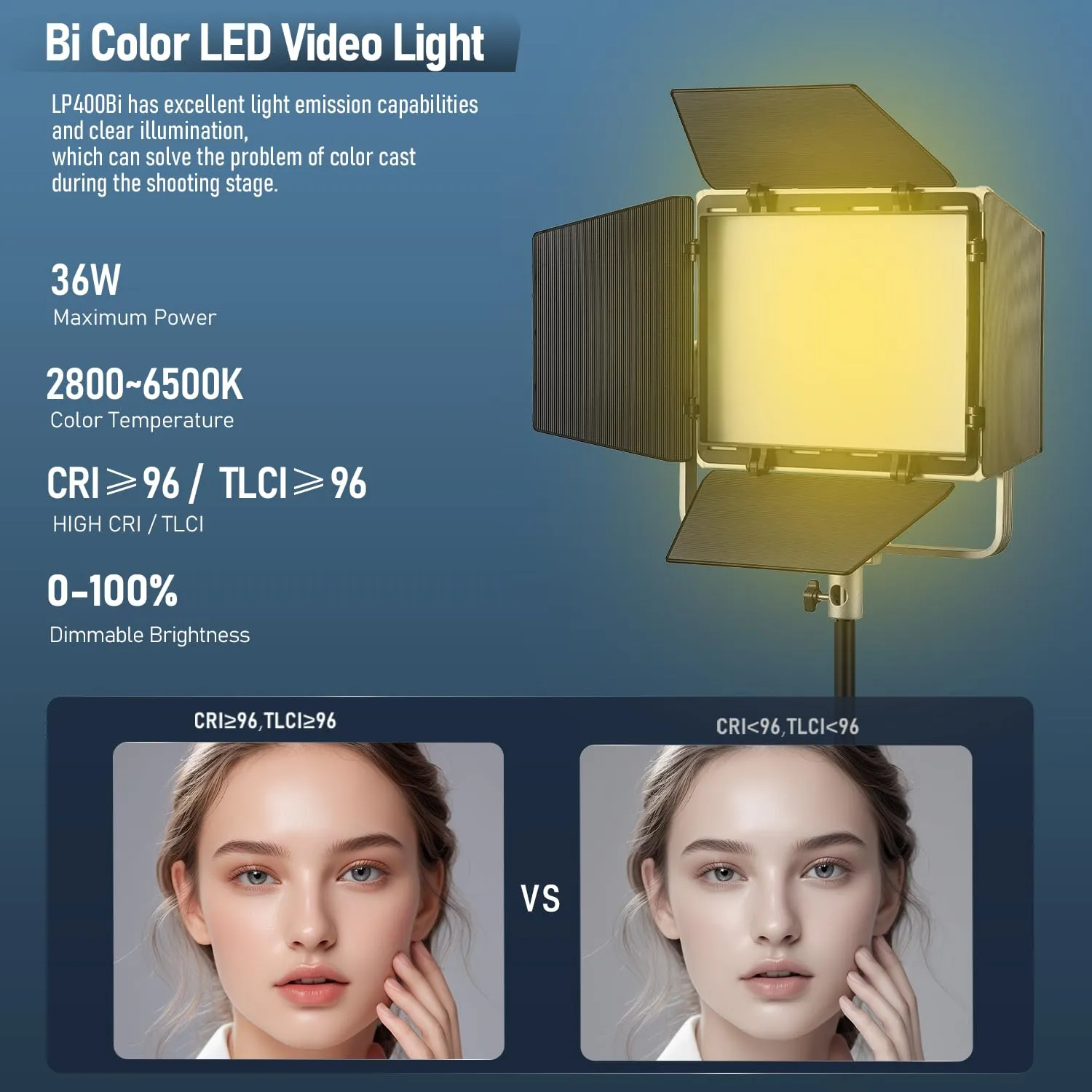 Godox LP400BI Pannello LED 36W Bicolor 2800-6500K