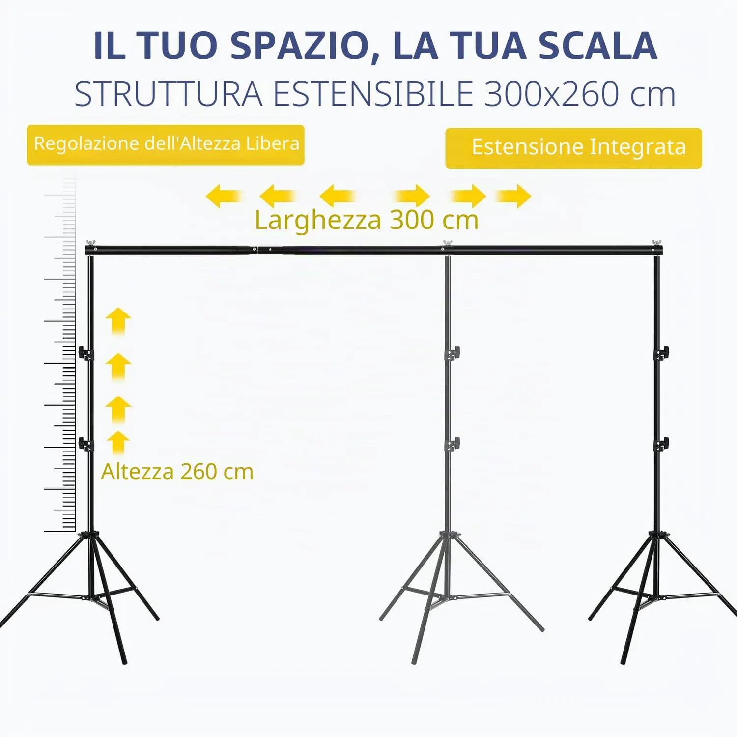 Yanuoda kit supporto sfondo fotografico 2,6x3m