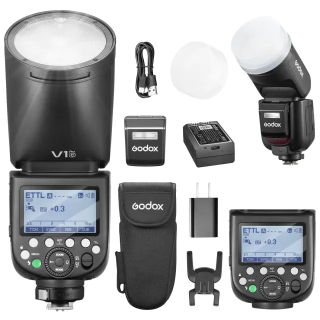 Godox V1 Pro C Flash TTL per Canon con SU-1 e LED