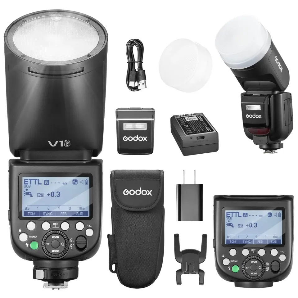 Godox V1 Pro C Flash TTL per Canon con SU-1 e LED