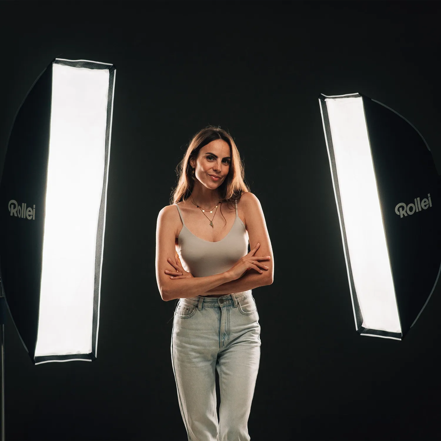 Rollei softbox strip 25x100 cm quick release con griglia