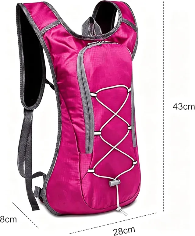 FGen Zaino Bici L rosa leggero nylon idratazione