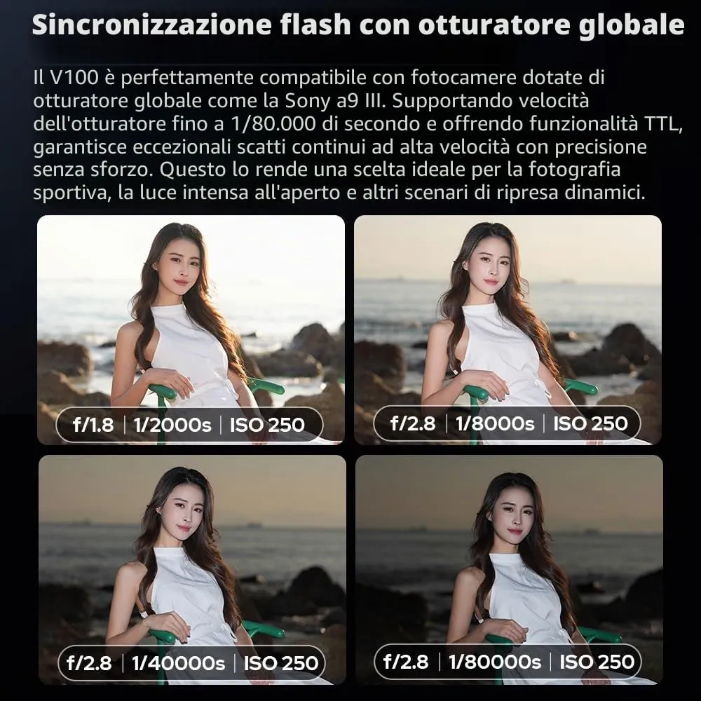 Godox V100N flash TTL per Nikon 100Ws touchscreen