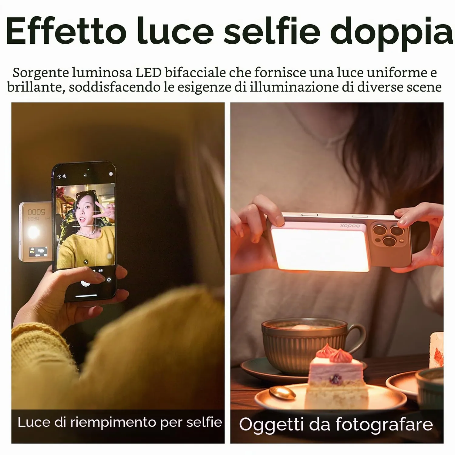 Godox MA5R luce selfie magnetica RGB 1800-10000K power bank