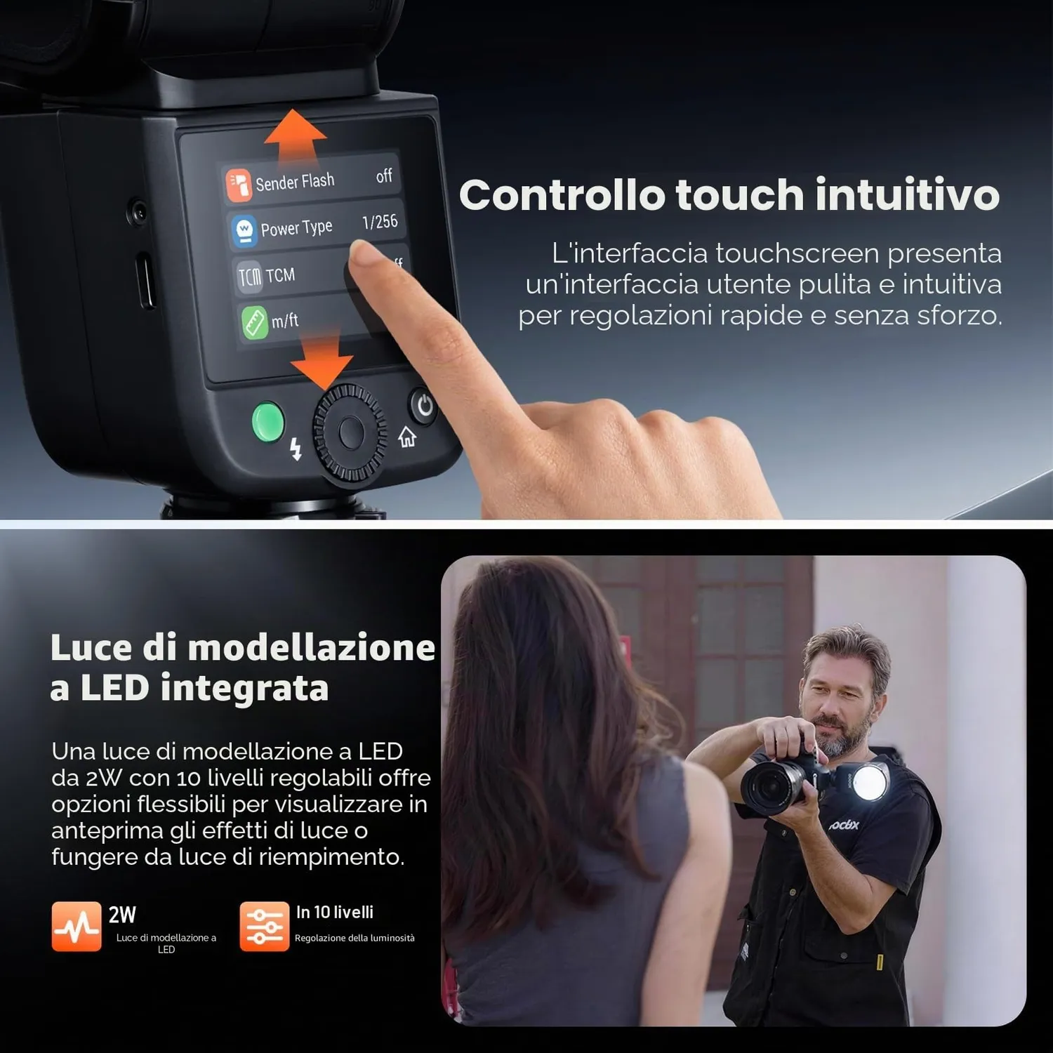 Godox V1 Mid O flash testa rotonda TTL per Olympus Panasonic