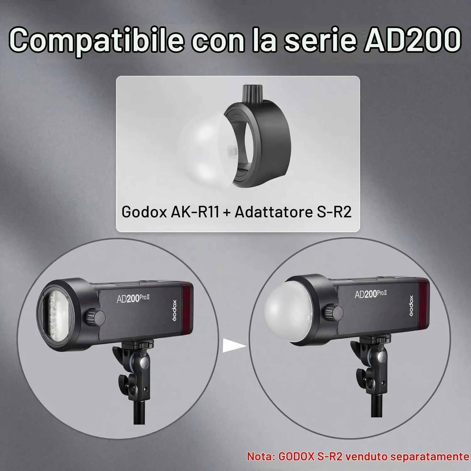 Godox AK-R11 Diffusore a Cupola per Flash V1 180°