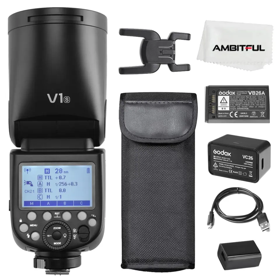 Godox V1-S Flash TTL per Sony Testa Rotonda 76Ws