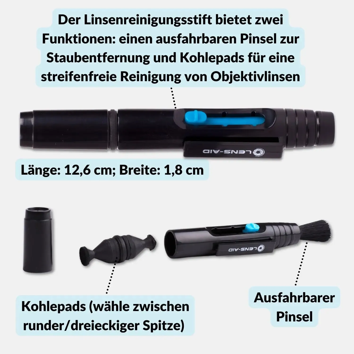 Lens-Aid Lens-Pen penna pulizia obiettivi singola