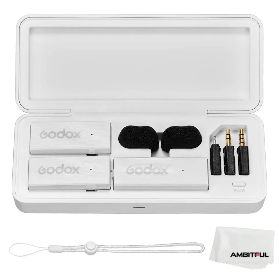 Godox MoveLink Mini LT Kit 2 microfono wireless bianco Lightning