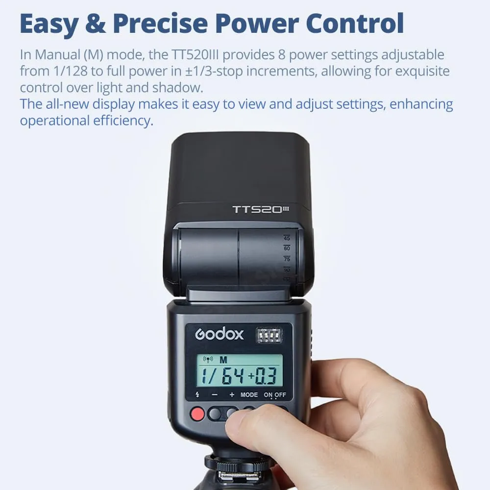 Godox TT520 III flash speedlite universale GN33 wireless