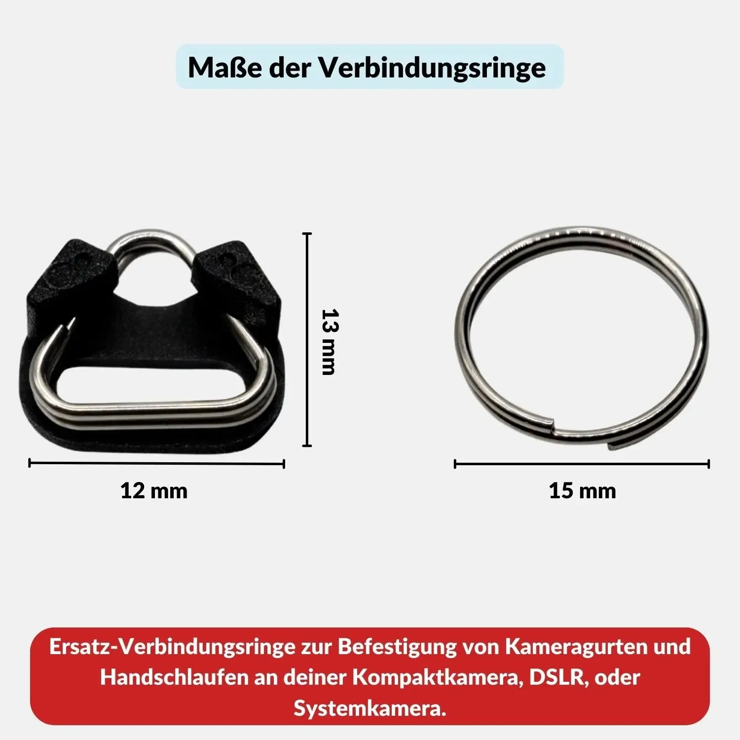 LENS-AID anelli triangolari tracolla fotocamera 4 pezzi