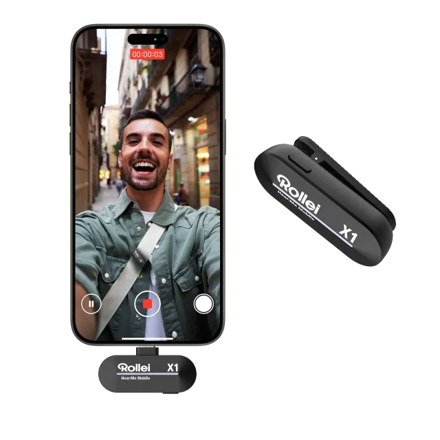 Rollei Hear:Me Mobile X1 microfono lavalier USB-C plug play