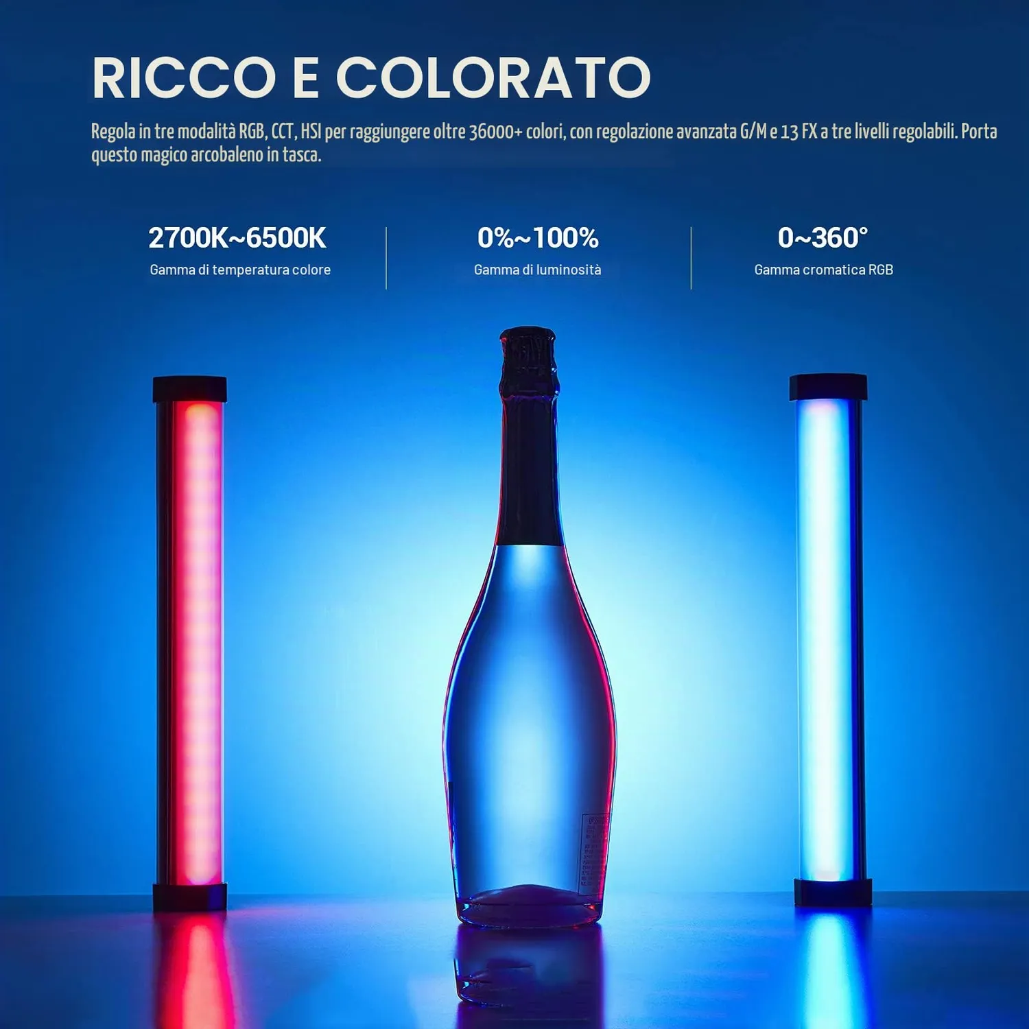 Godox TL30 tubo LED RGB 2700-6500K magnetico 300g