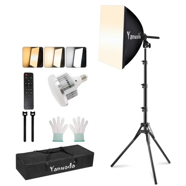 Yanuoda Softbox 40x40 kit luce studio 1 pezzo 7500K
