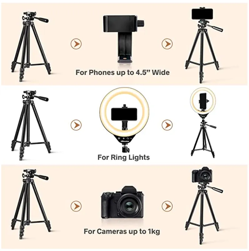 UBeesize Ring Light LED 10 pollici luce anulare con treppiede
