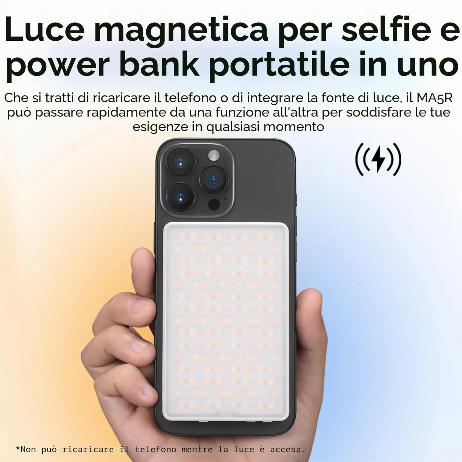 Godox MA5R luce selfie magnetica RGB 1800-10000K power bank