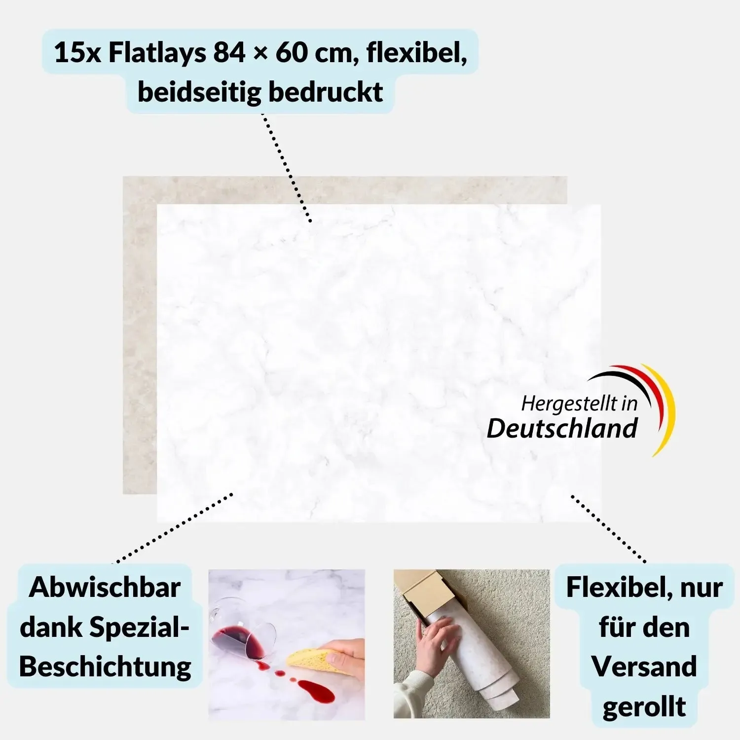 LENS-AID Flatlay Bundle set fondali foto 15 pezzi