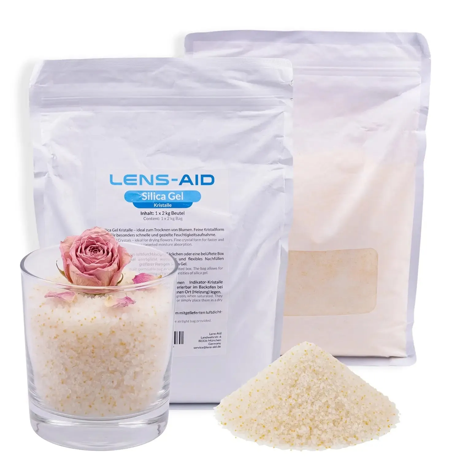 LENS-AID Gel di Silice per Fiori 1000g con Indicatore