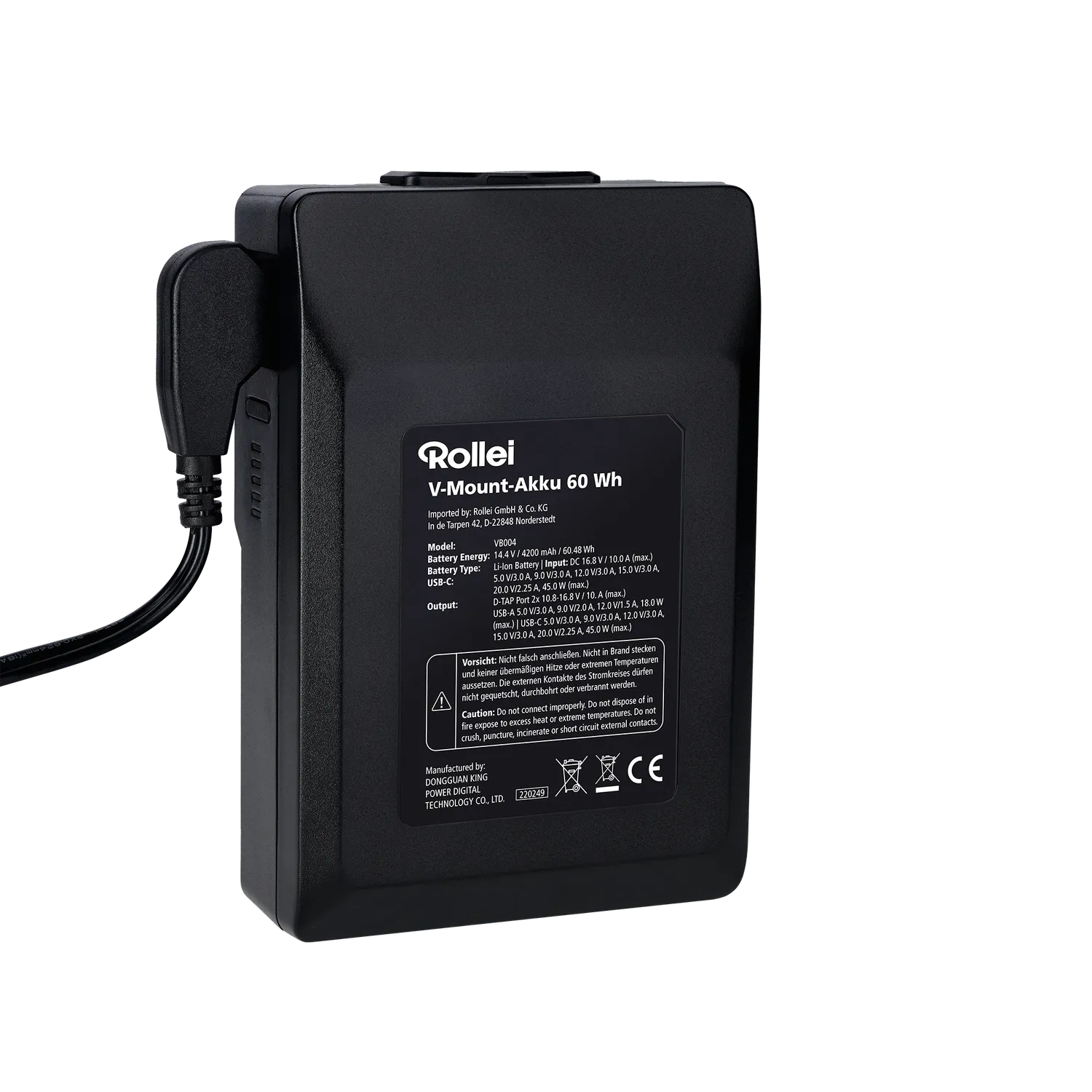 Rollei Batteria V-Mount 60Wh con USB-C D-Tap