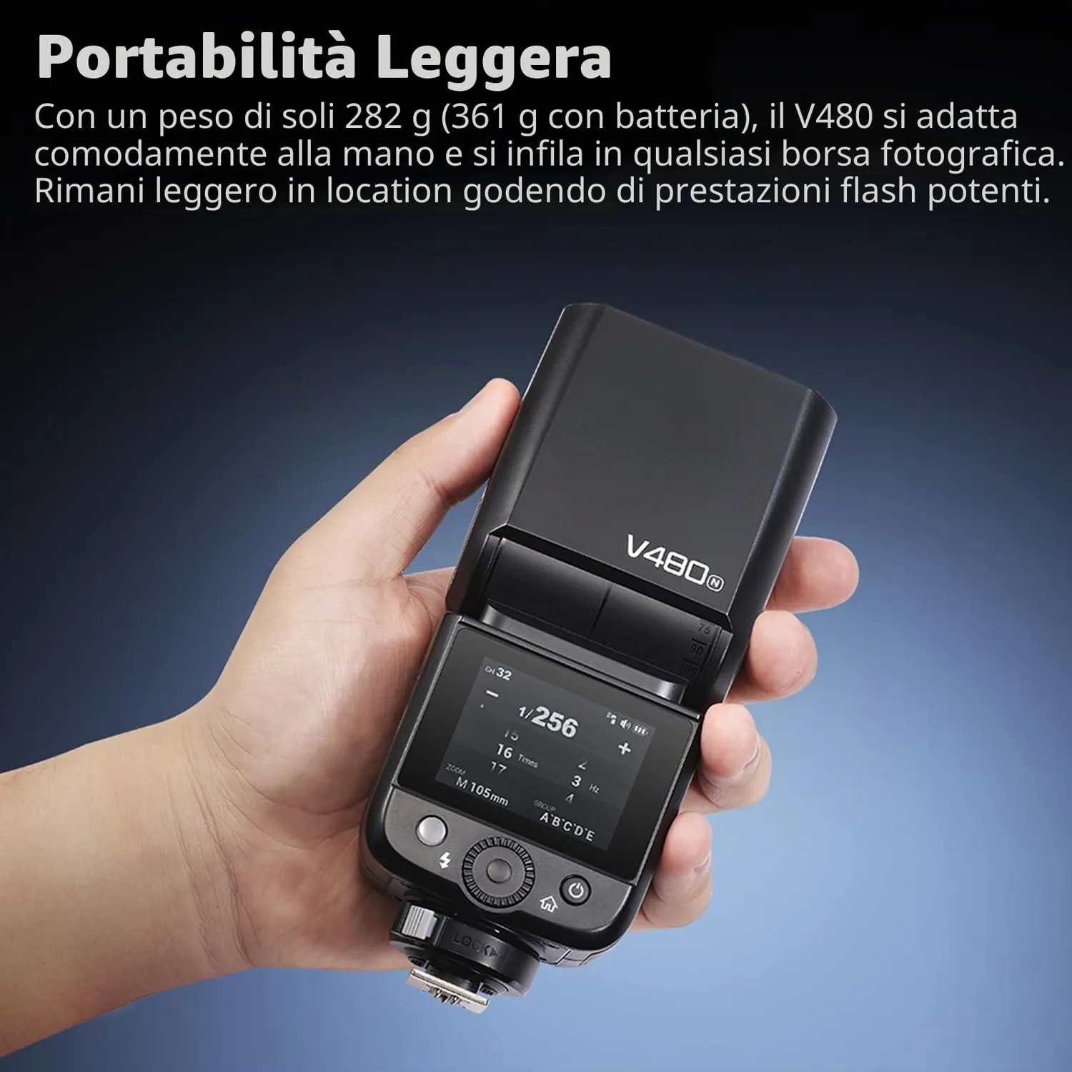 Godox V480N flash TTL per Nikon con LED 50GN