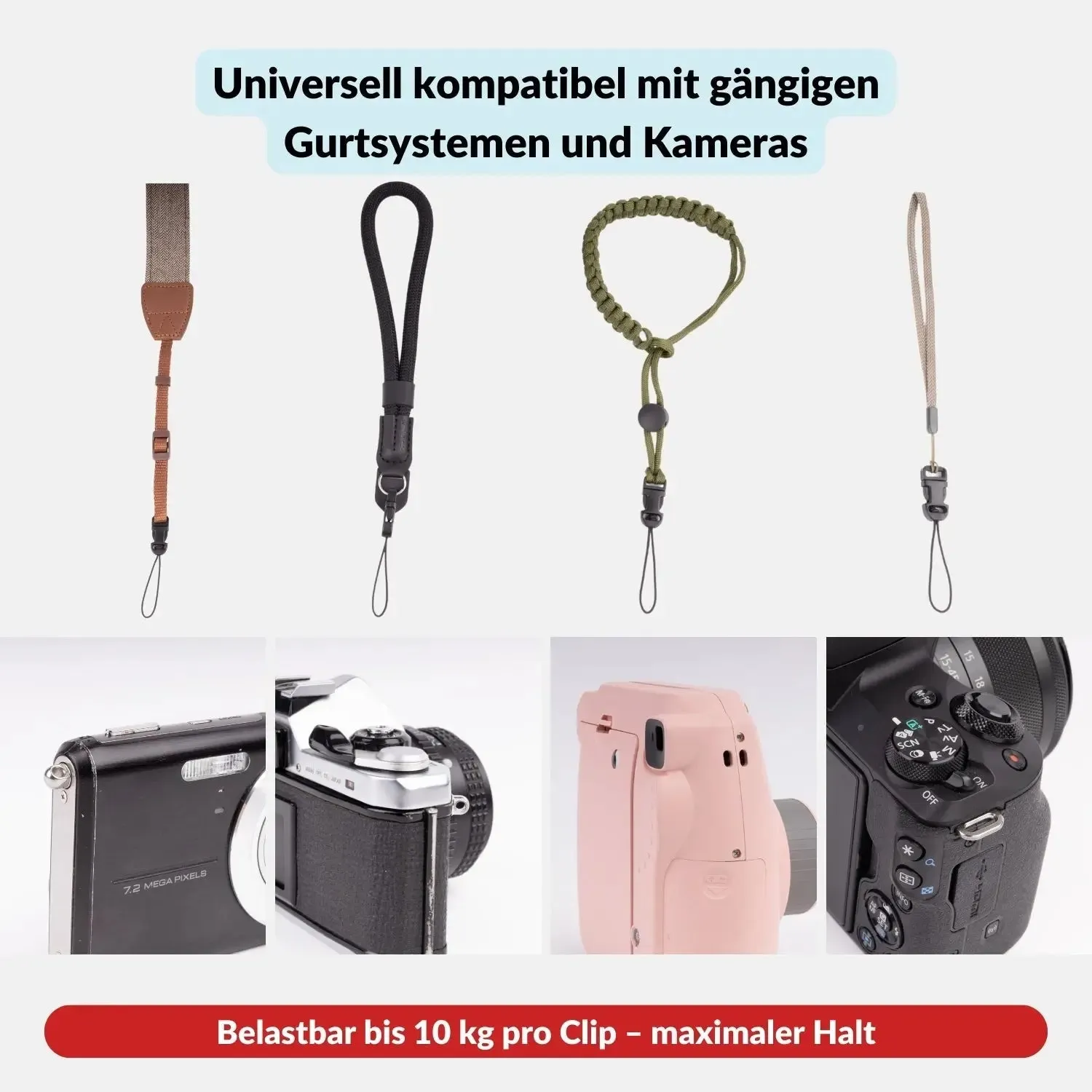 LENS-AID Kit Sgancio Rapido Tracolla Fotocamera 2 Pezzi 10 kg