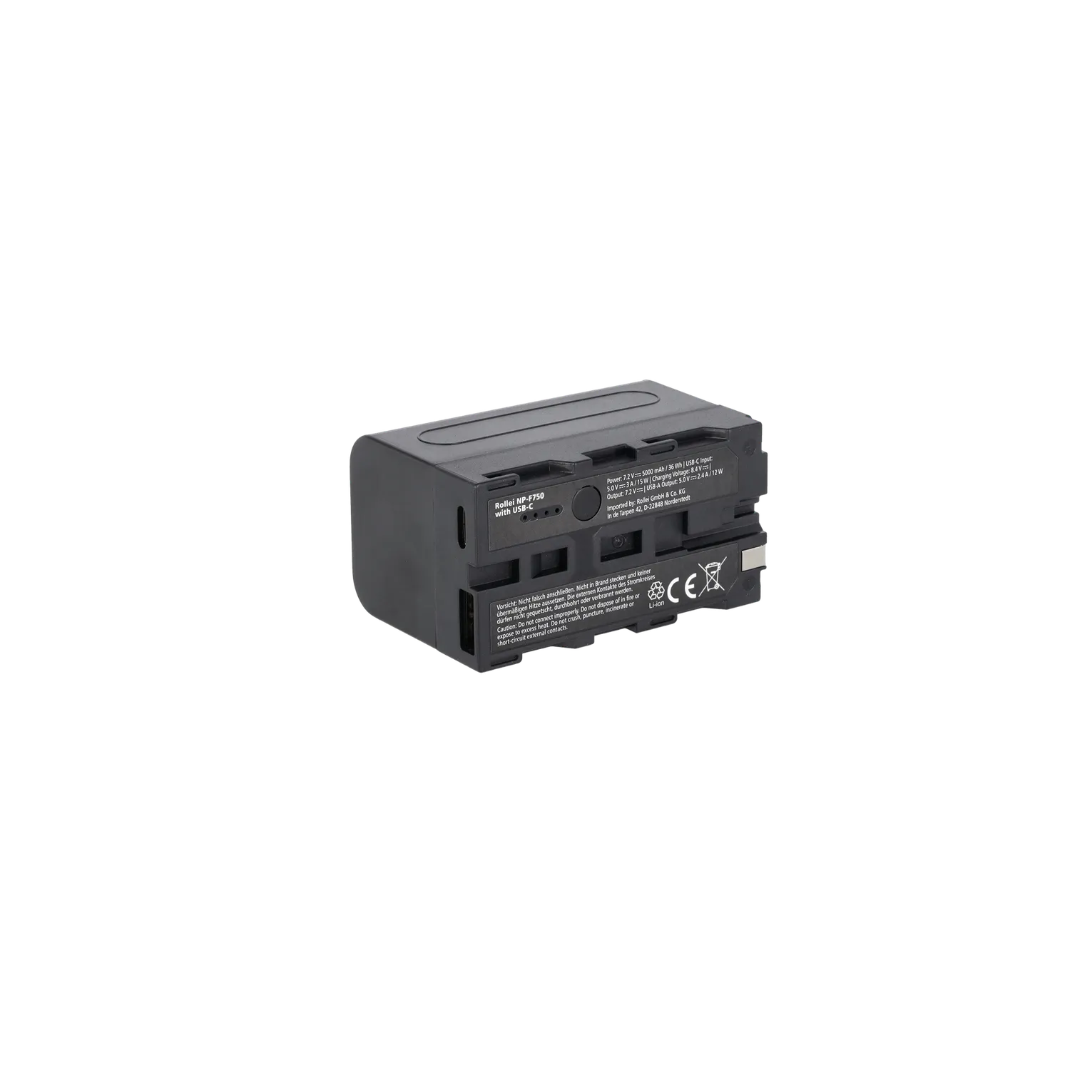 Rollei NP-F550 batteria USB-C ricaricabile