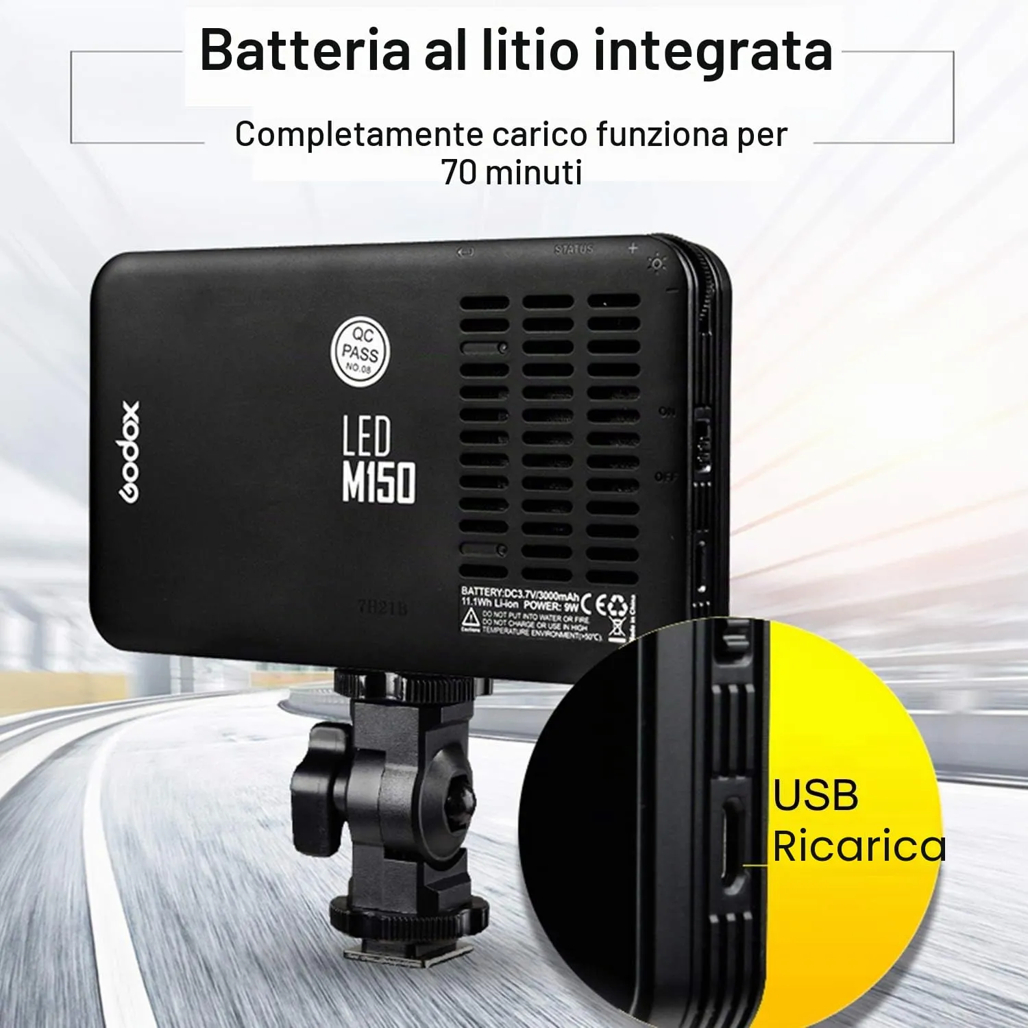 Godox LEDM150 Luce LED Video 5600K con Batteria 150 LED