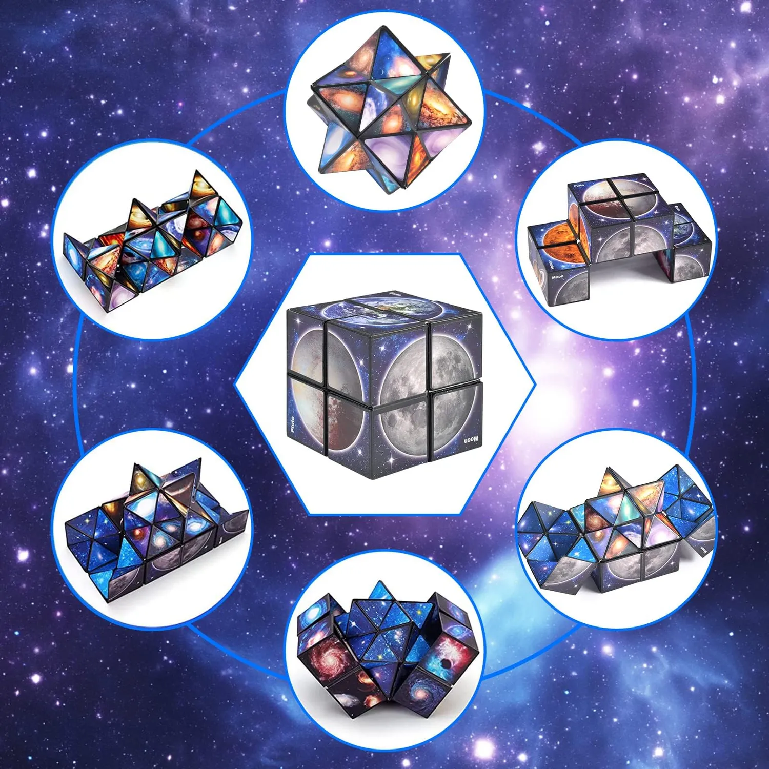 FGen Cubo Magico 2 in 1 Infinity Cubo Antistress Galassia