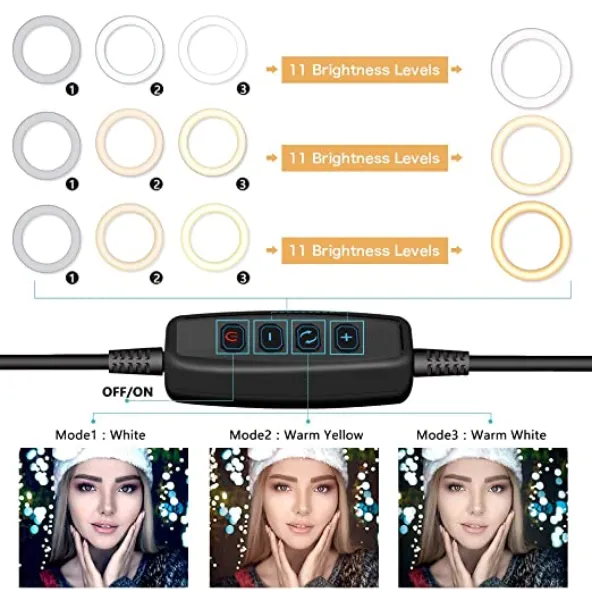 UBeesize 10 ring light treppiede 3 colori
