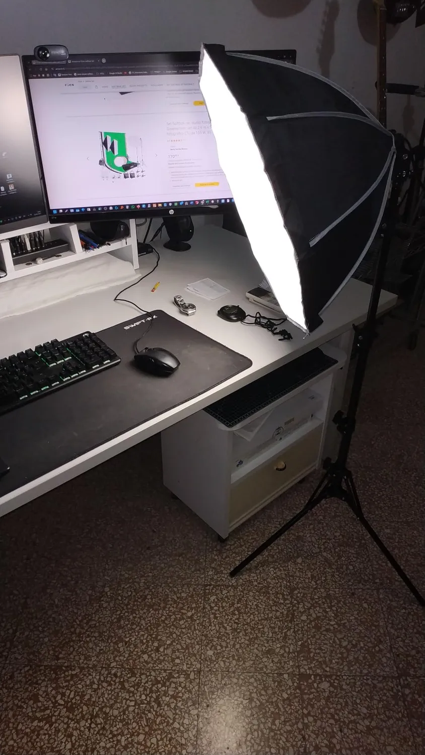 FGen Softbox Ottagonale 50 cm LED 60W con Telecomando