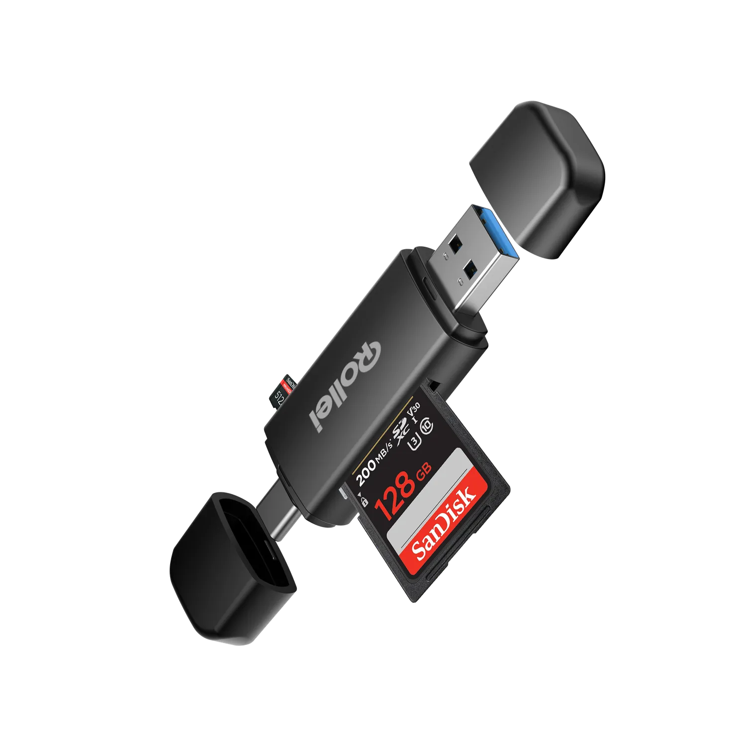 Rollei Lettore Schede 2-in-1 SD microSD USB + Custodia
