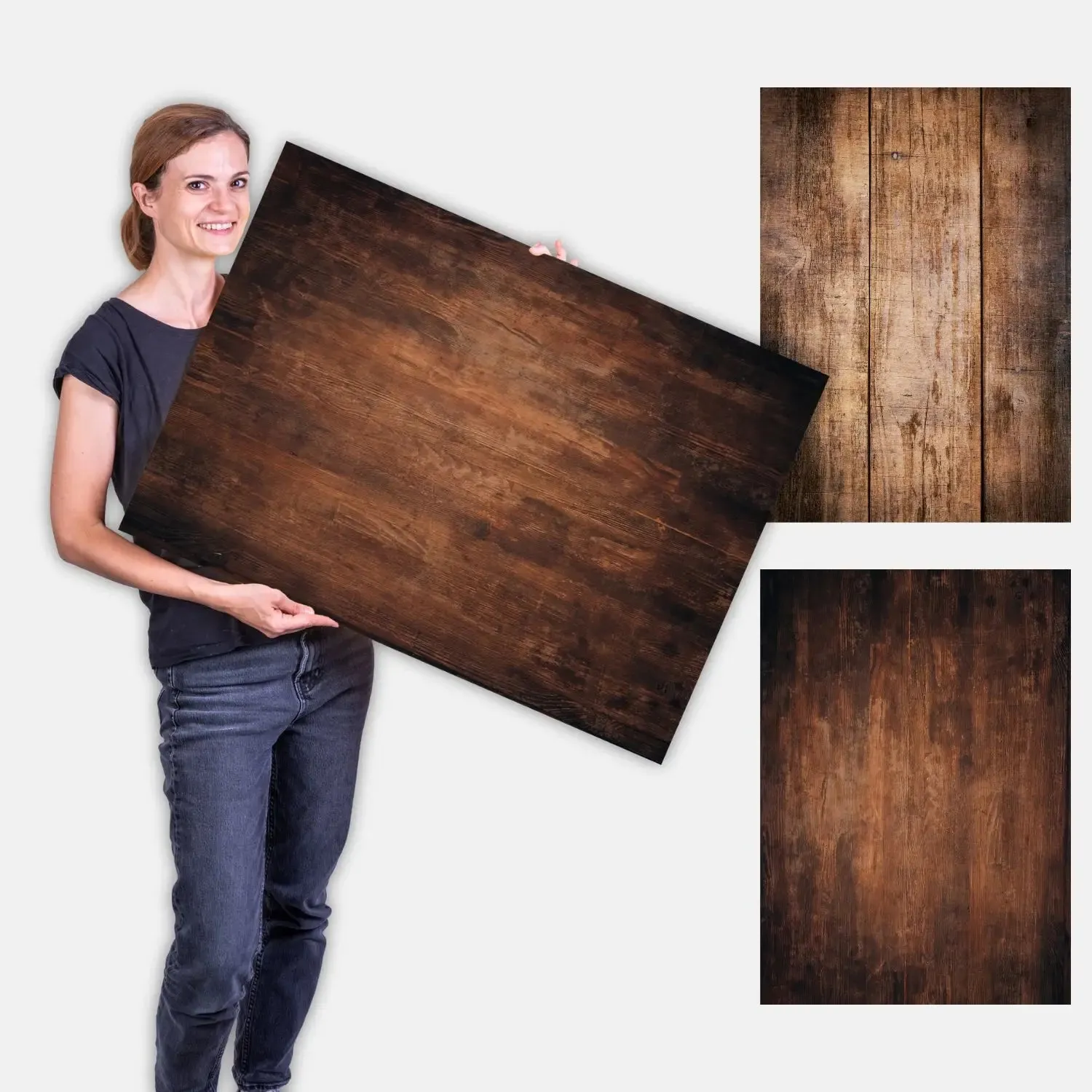 LENS-AID Flatlay 84x60 fondale foto bifacciale legno
