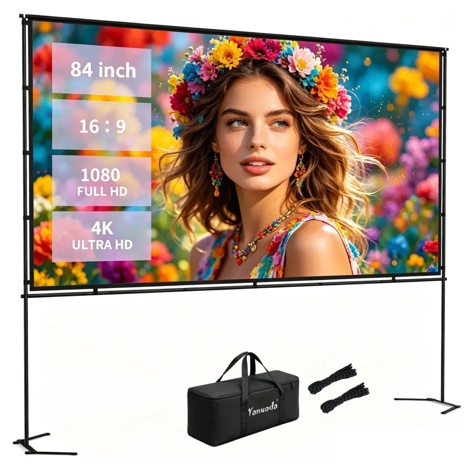 Yanuoda schermo proiettore 84 pollici 16:9 con supporto 4K