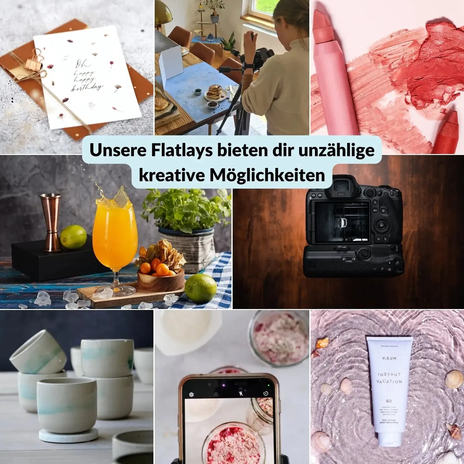 LENS-AID Flatlay 84x60 fondale foto bifacciale tinta unita