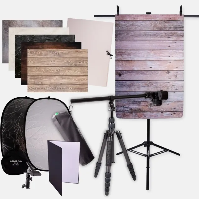 LENS-AID Flatlay Set XXL kit studio fotografico completo