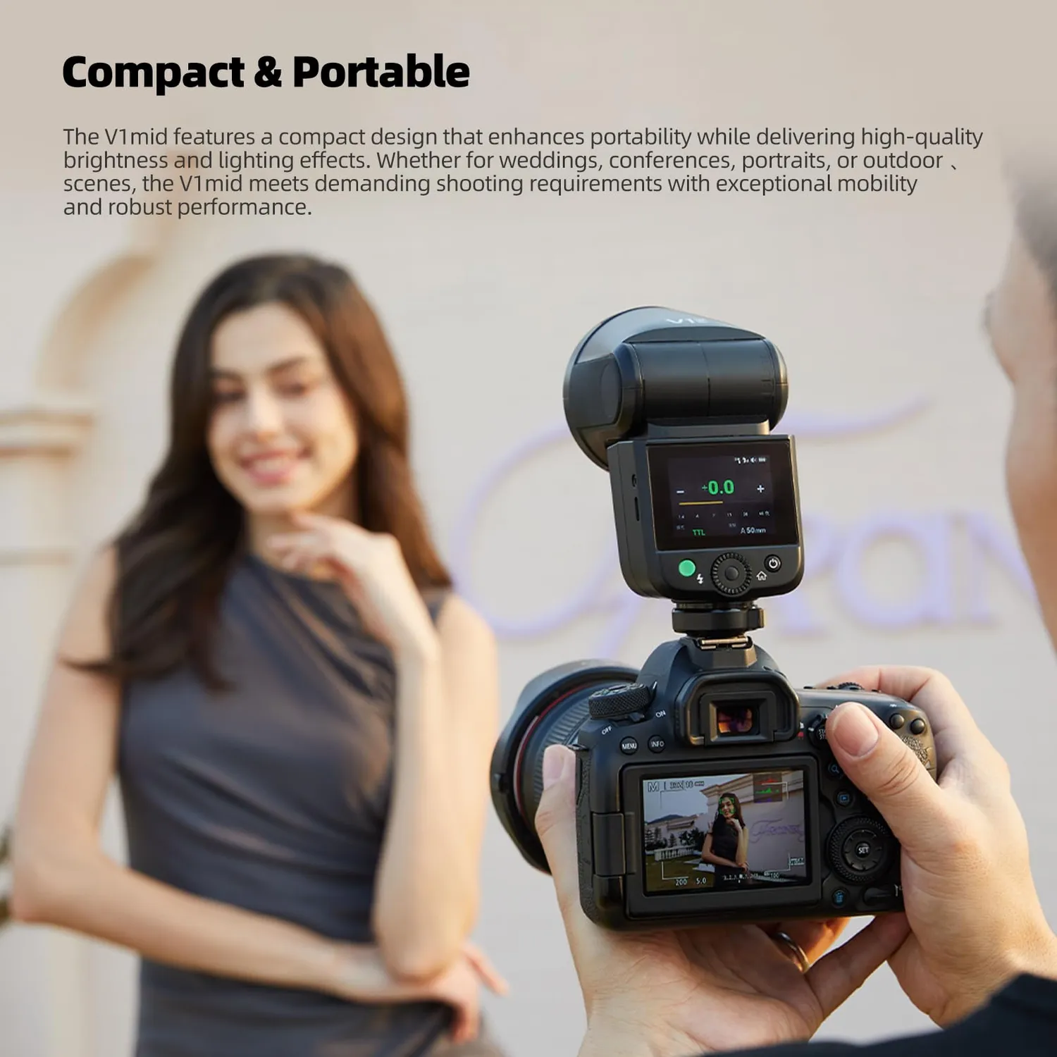 Godox V1 MID F flash testa rotonda per Fujifilm TTL
