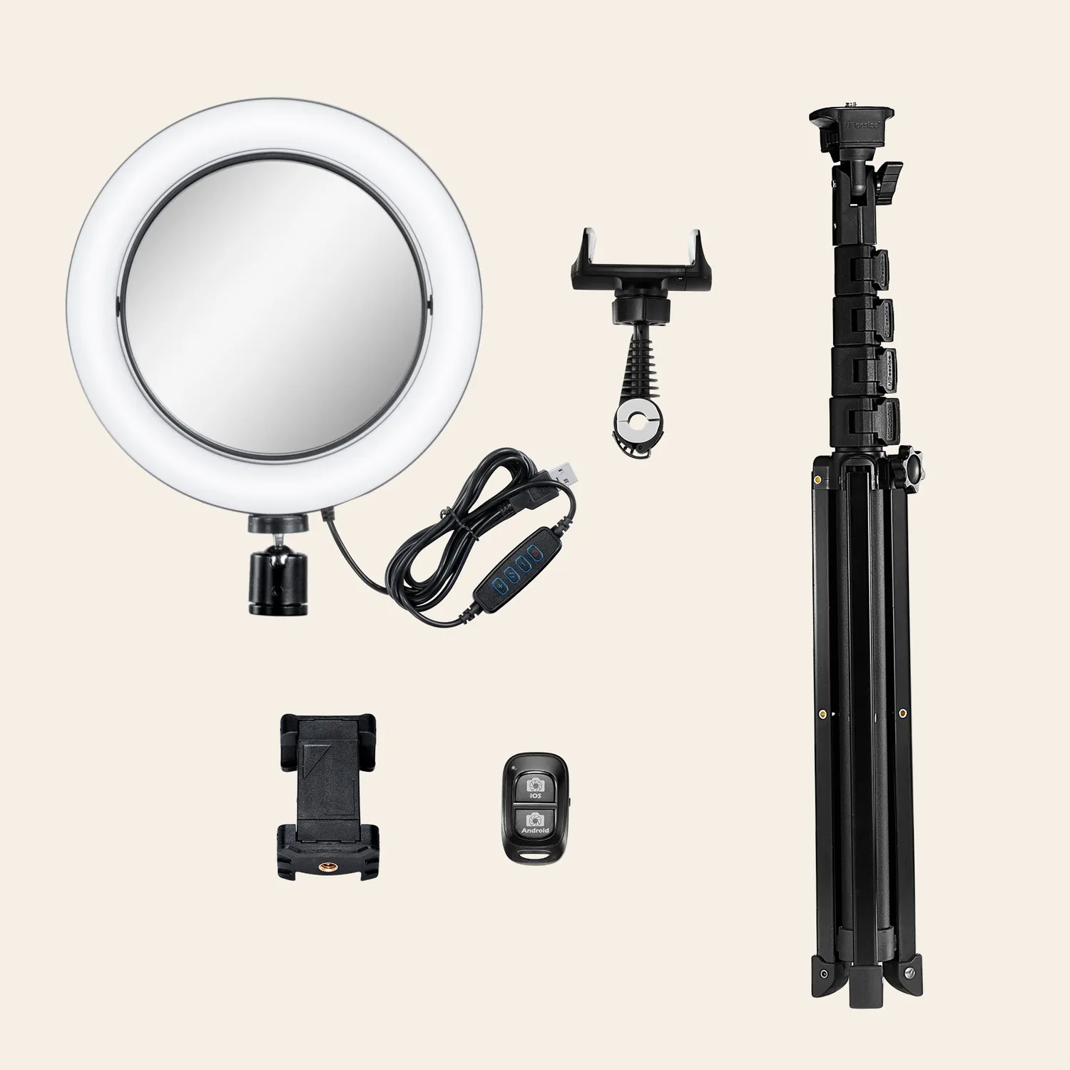 UBeesize 8 ring light specchio treppiede