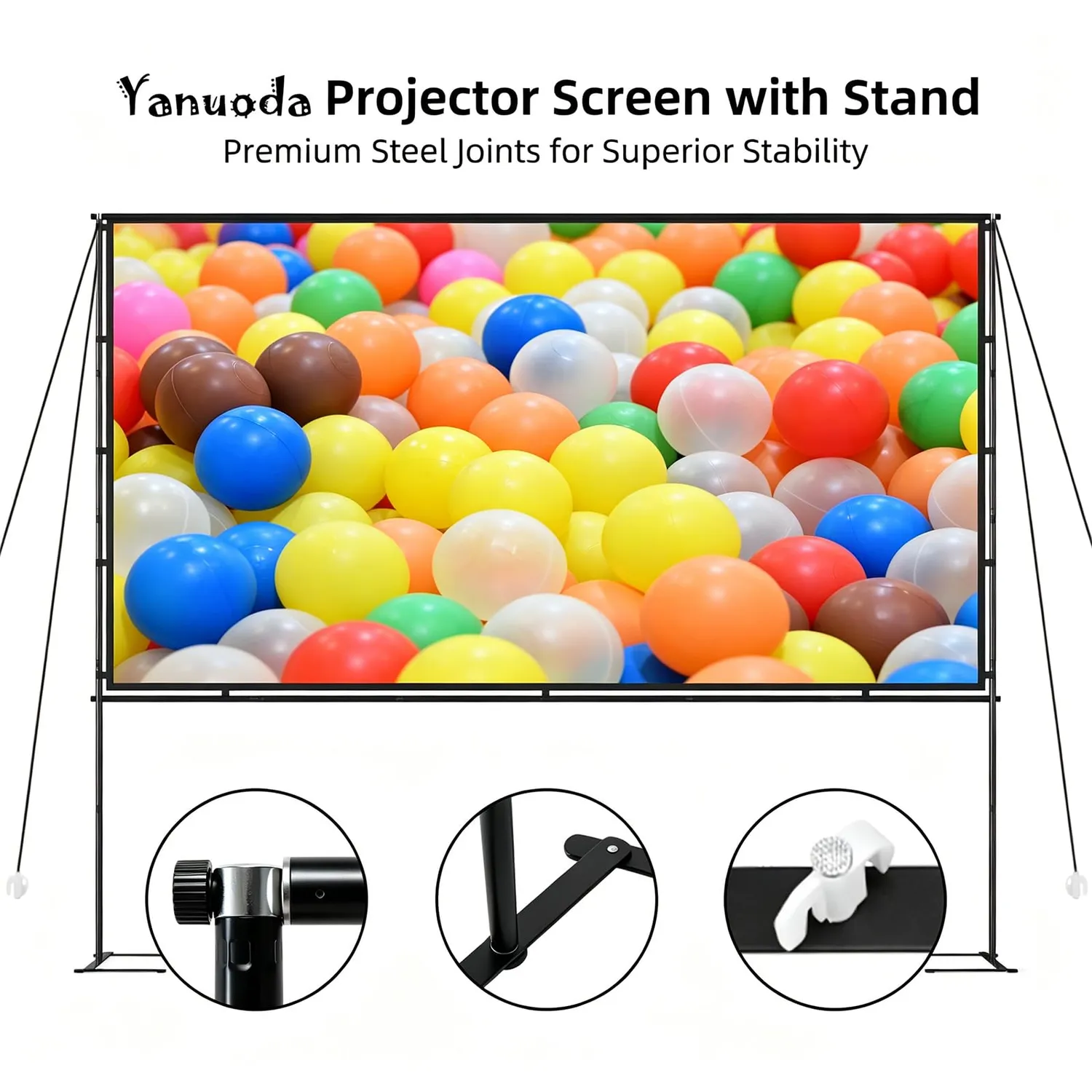 Yanuoda schermo proiettore 84 pollici 16:9 con supporto 4K