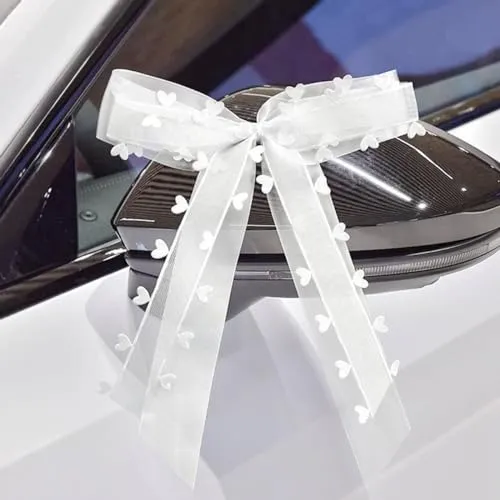 FGen Fiocchi Antenna Auto Matrimonio 50 Pezzi Bianchi con Cuori