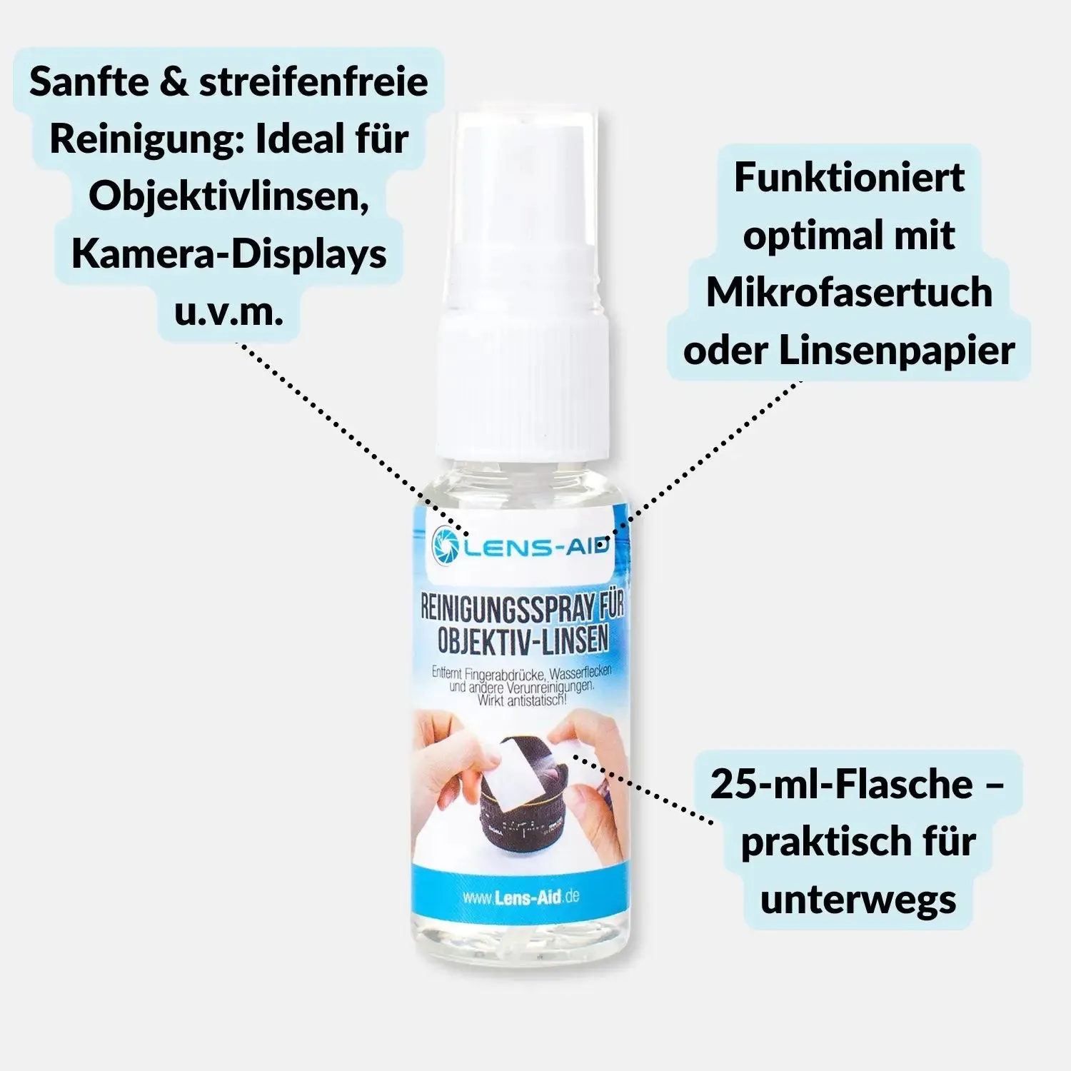 LENS-AID liquido pulizia lenti 25 ml senza aloni