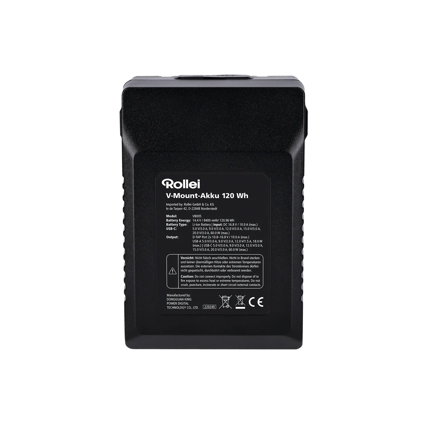 Rollei Batteria V-Mount 60Wh con USB-C D-Tap