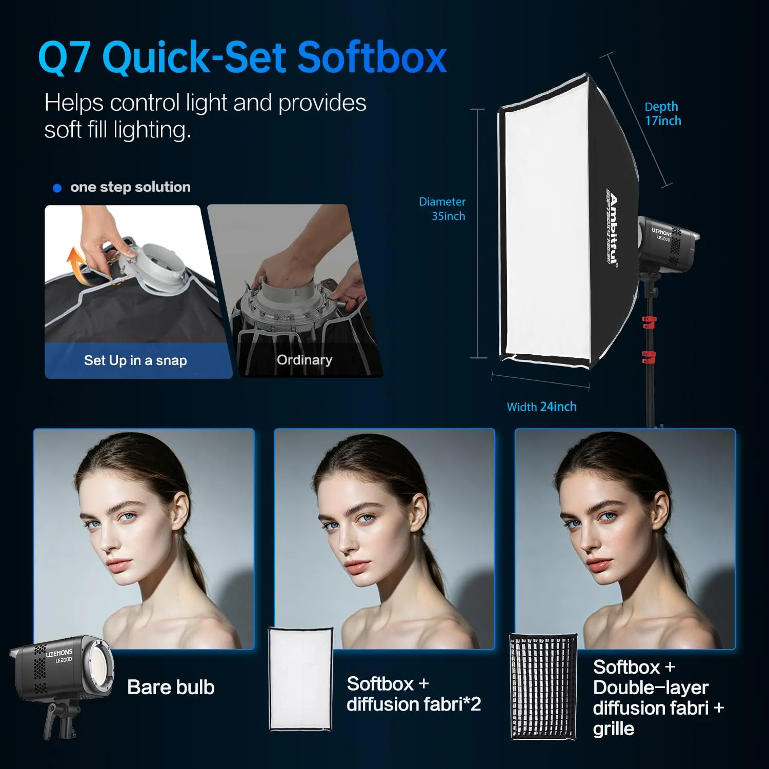 Godox Knowled LE200D luce video LED kit 220W 5600K