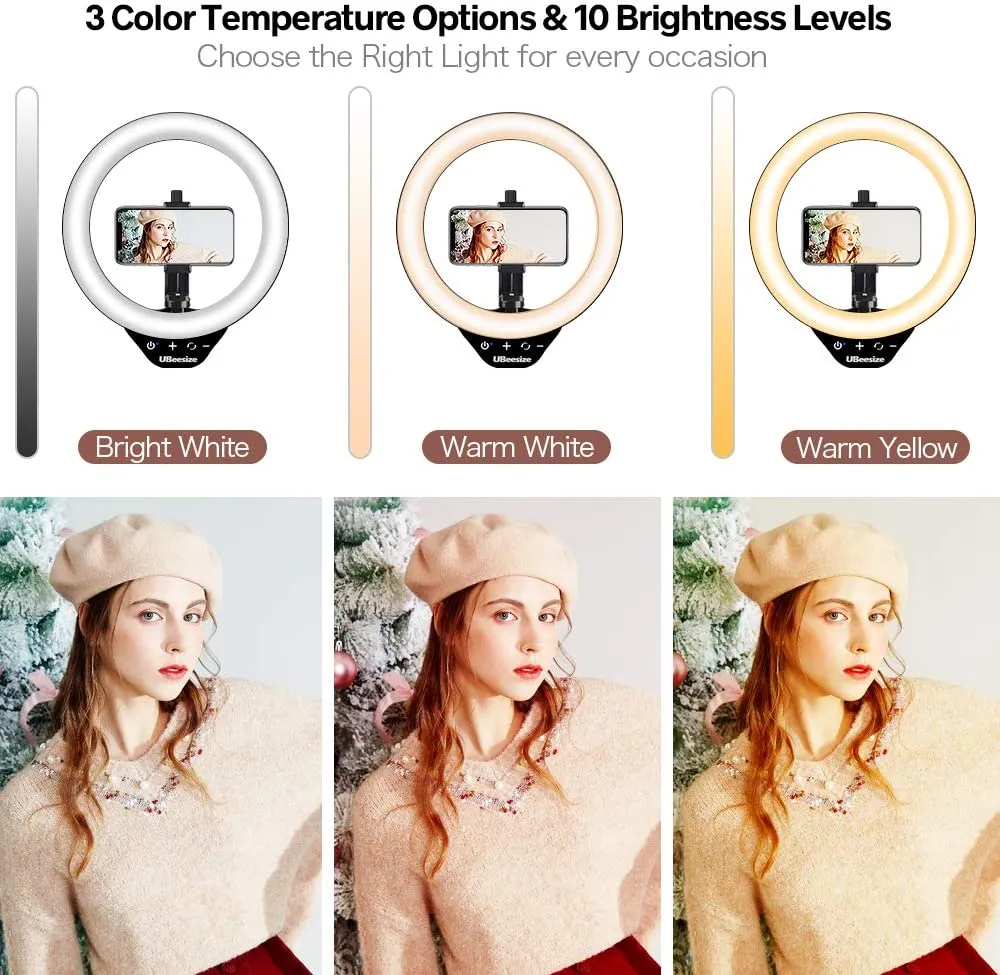 UBeesize 10 ring light stativo alimentatore