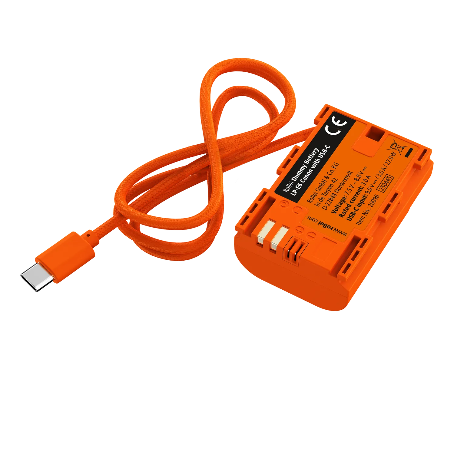 Rollei LP-E6 batteria fittizia USB-C Canon continua