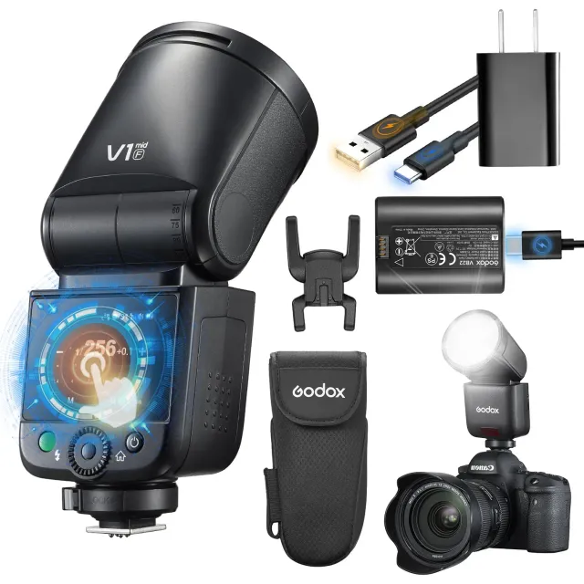 Godox V1 MID F flash testa rotonda per Fujifilm TTL