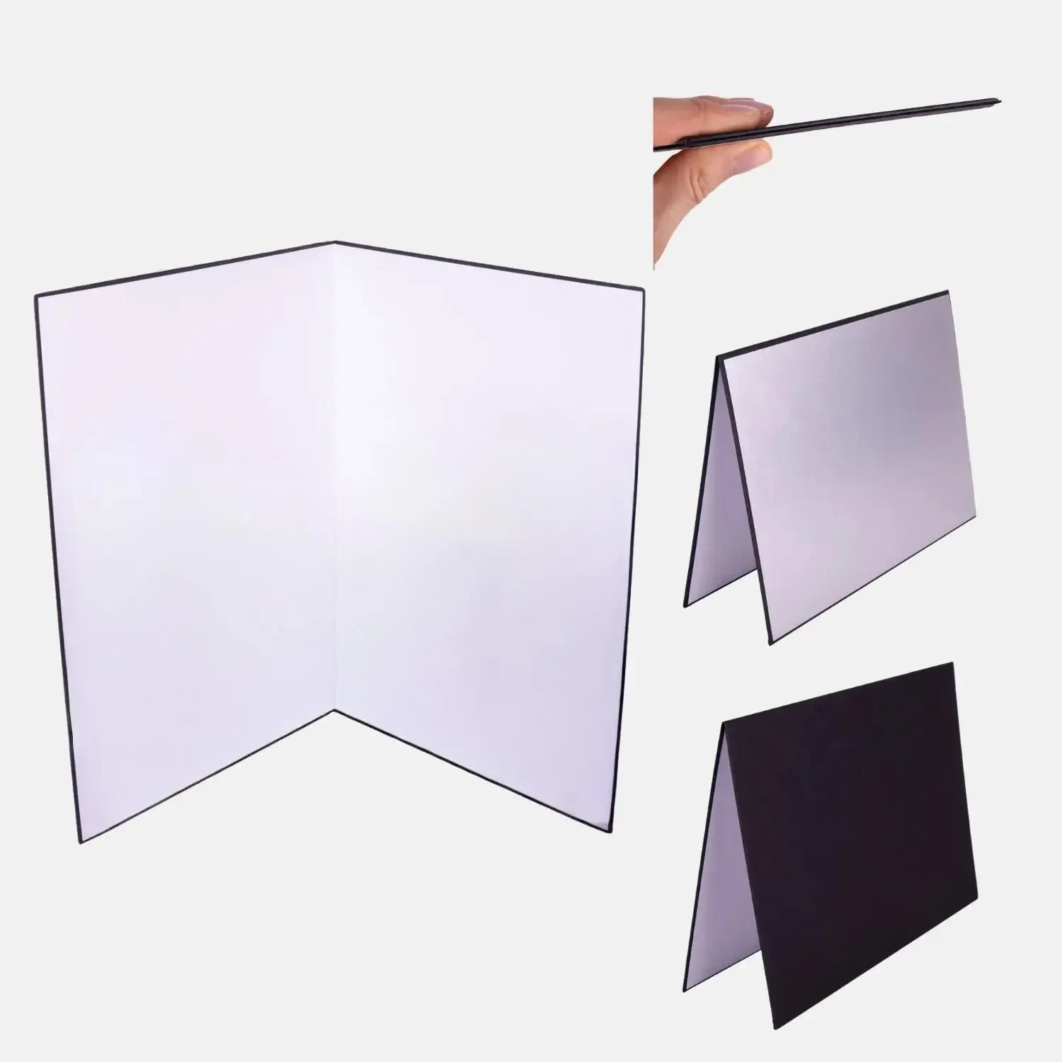 Lens-Aid V-Flat riflettore pieghevole A4 bianco nero silver