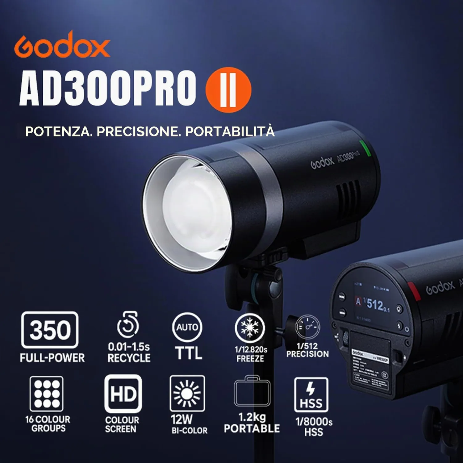 Godox AD300Pro II flash da esterni 300Ws HSS